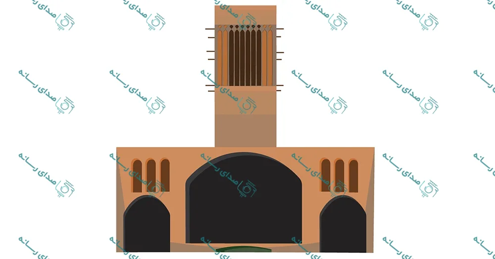 وکتور لایه باز طرح خانه یزدی